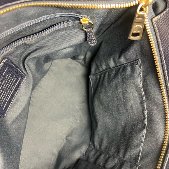 Coach Crossgrain Leather Tote Navy - Picture 11 of 13